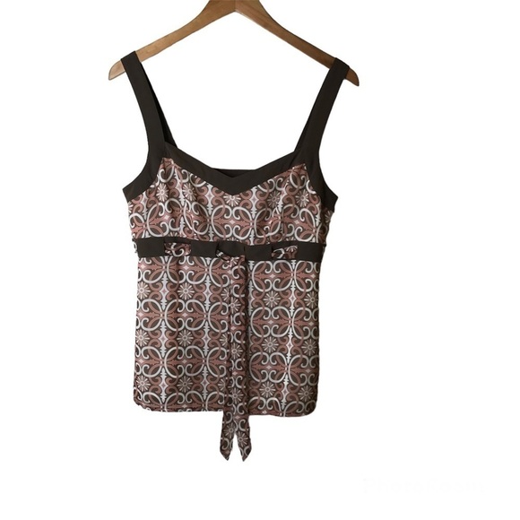 3/$20 Ann Taylor Loft Size 10 Empire Tie Waist Tank Top‎ Lined Sweetheart Neck - Picture 1 of 11